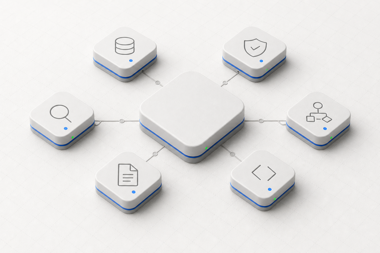 Renderovaná technická ilustrace modulů platformy Jetstack napojených na řízený runtime.